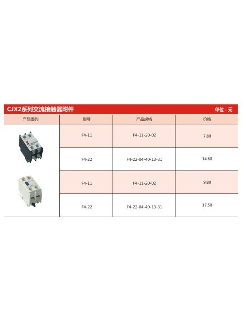 CJX2系列交流接觸器附件